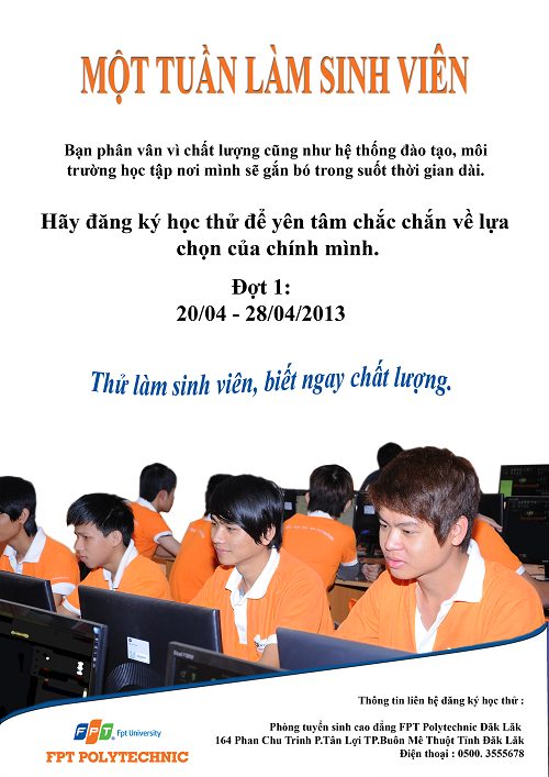 “Một tuần làm sinh viên” tại FPT Polytechnic Đắk Lắk