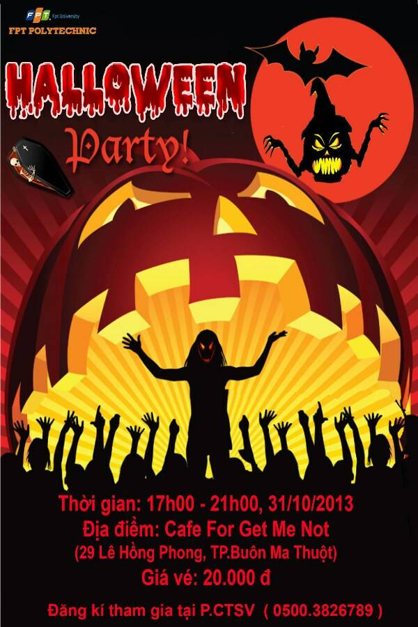 Lễ hội Halloween tại Cao đẳng thực hành FPT Polytechnic Tây Nguyên vào 31/10 Lễ hội Halloween tại Cao đẳng thực hành FPT Polytechnic Tây Nguyên vào 31/10