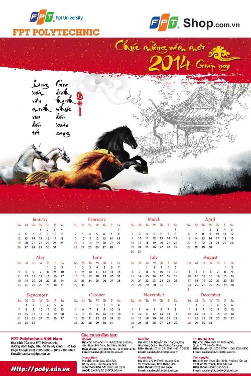 Cao đẳng thực hành FPT Polytechnic tổ chức cuộc thi thiết kế lịch "Poly chào năm mới 2014"