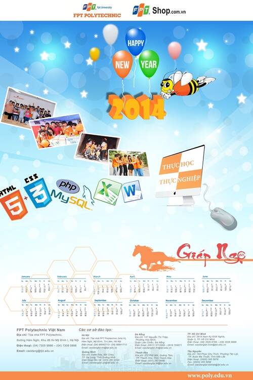 Cao đẳng thực hành FPT Polytechnic tổ chức cuộc thi thiết kế lịch Poly chào năm mới 2014
