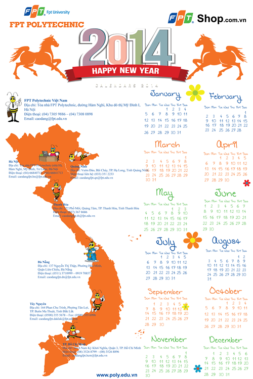 Cao đẳng thực hành FPT Polytechnic tổ chức cuộc thi thiết kế lịch "Poly chào năm mới 2014"