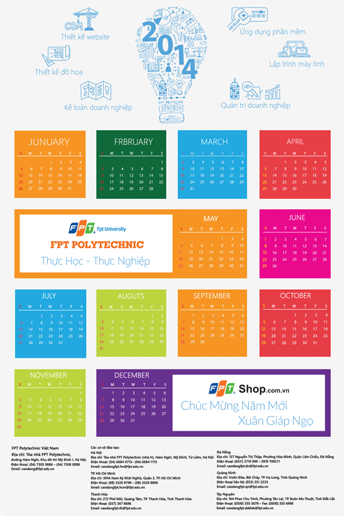 Cao đẳng thực hành FPT Polytechnic tổ chức cuộc thi thiết kế lịch Poly chào năm mới 2014
