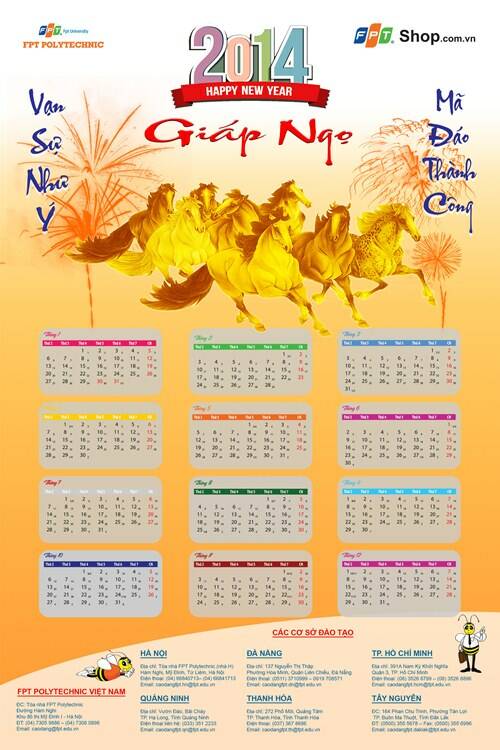 Cao đẳng thực hành FPT Polytechnic tổ chức cuộc thi thiết kế lịch Poly chào năm mới 2014