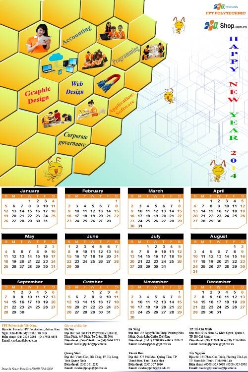 Cao đẳng thực hành FPT Polytechnic tổ chức cuộc thi thiết kế lịch Poly chào năm mới 2014