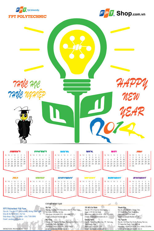 Cao đẳng thực hành FPT Polytechnic tổ chức cuộc thi thiết kế lịch "Poly chào năm mới 2014"