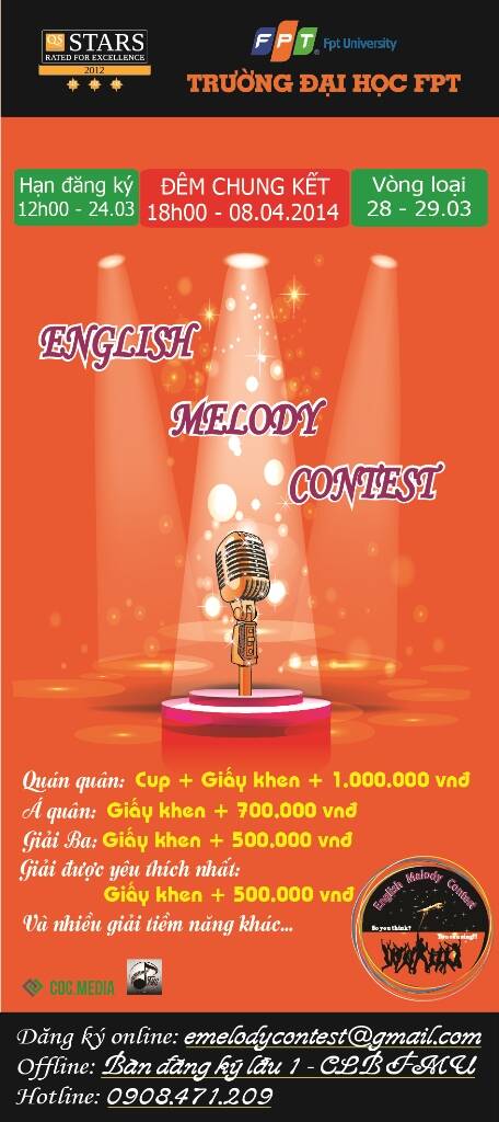 Cao đẳng thực hành FPT Polytechnic phối hợp tổ chức cuộc thi "English Melody Contest". Cao đẳng thực hành FPT Polytechnic phối hợp tổ chức cuộc thi "English Melody Contest".