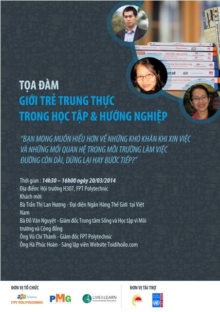 Tọa đàm "Giới trẻ thung thực trong Học tập & Hướng nghiệp" tại Cao đẳng thực hành FPT Polytechnic Hà Nội.