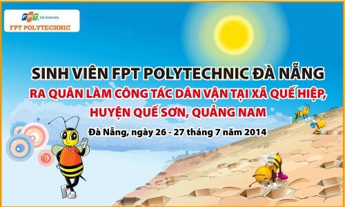 Sinh viên Cao đẳng thực hành FPT Polytechnic Đà Nẵng sẽ đồng hành cùng người dân huyện Quế Sơn, Quảng Nam trong chương trình dân vận 2014
