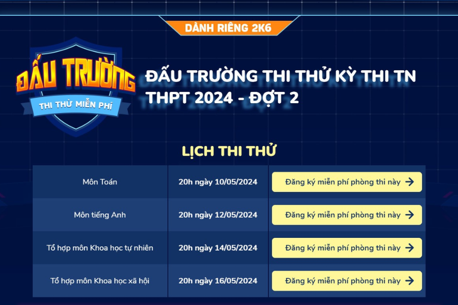Bước 2: Lựa chọn phòng thi.