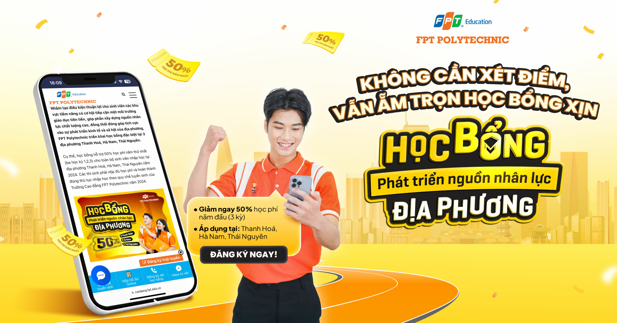 Học bổng phát triển nguồn nhân lực địa phương tại 03 cơ sở: Thanh Hóa, Hà Nam, Thái Nguyên