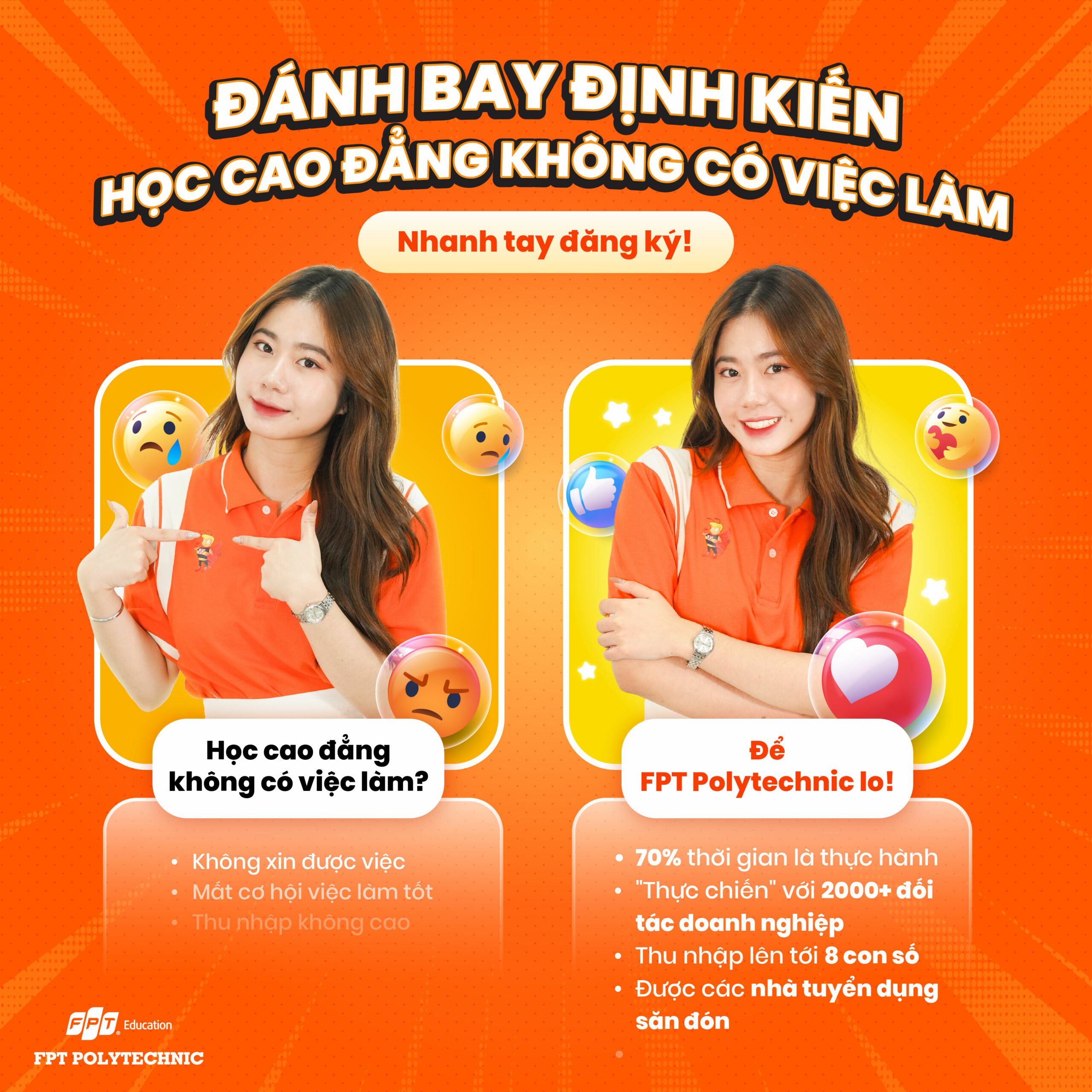 Học cao đẳng không có việc làm? Để Trường Cao đẳng FPT Polytechnic giúp bạn đánh bay định kiến trên