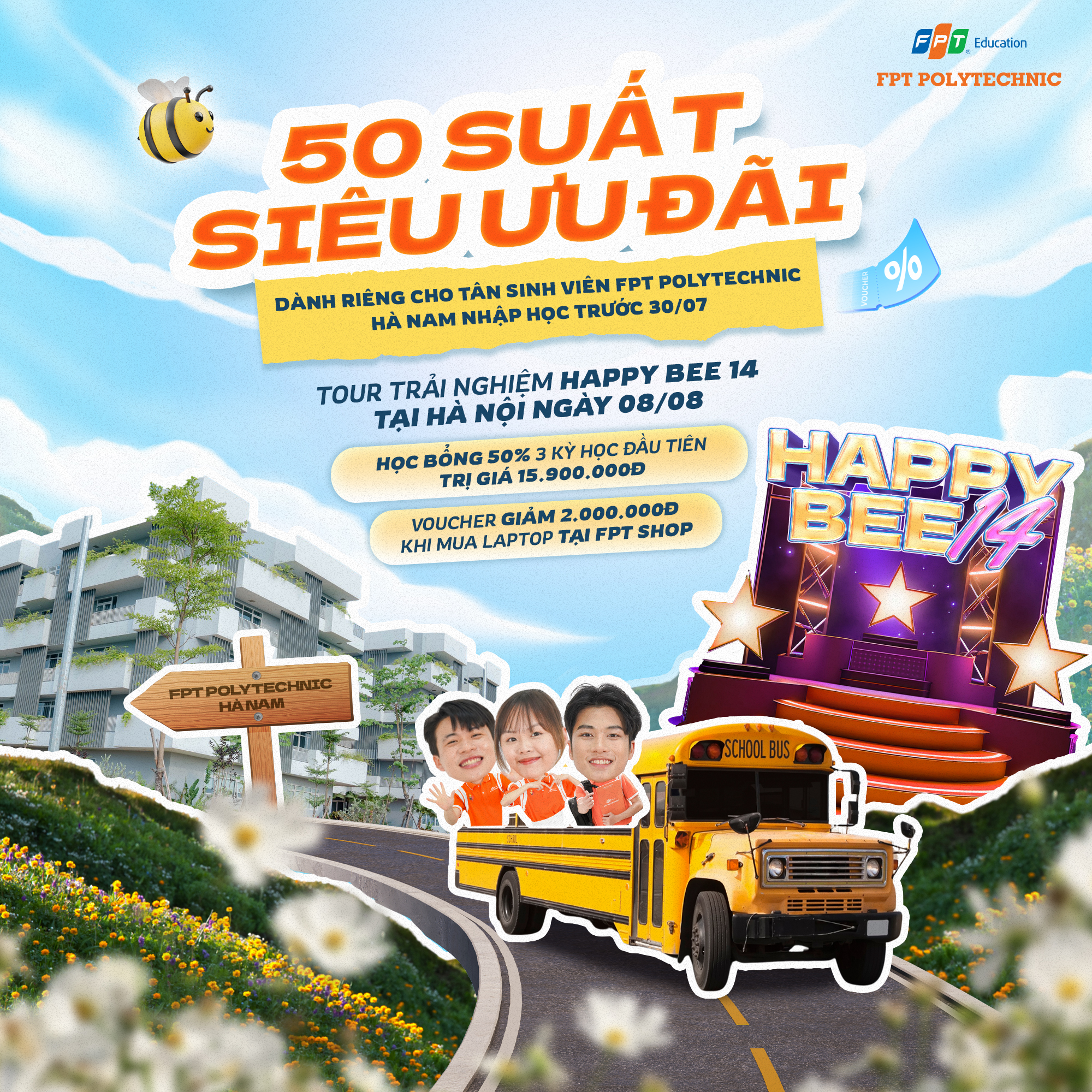 50 suất ưu đãi dành cho tân sinh viên tại Trường Cao đẳng FPT Polytechnic cơ sở Hà Nam