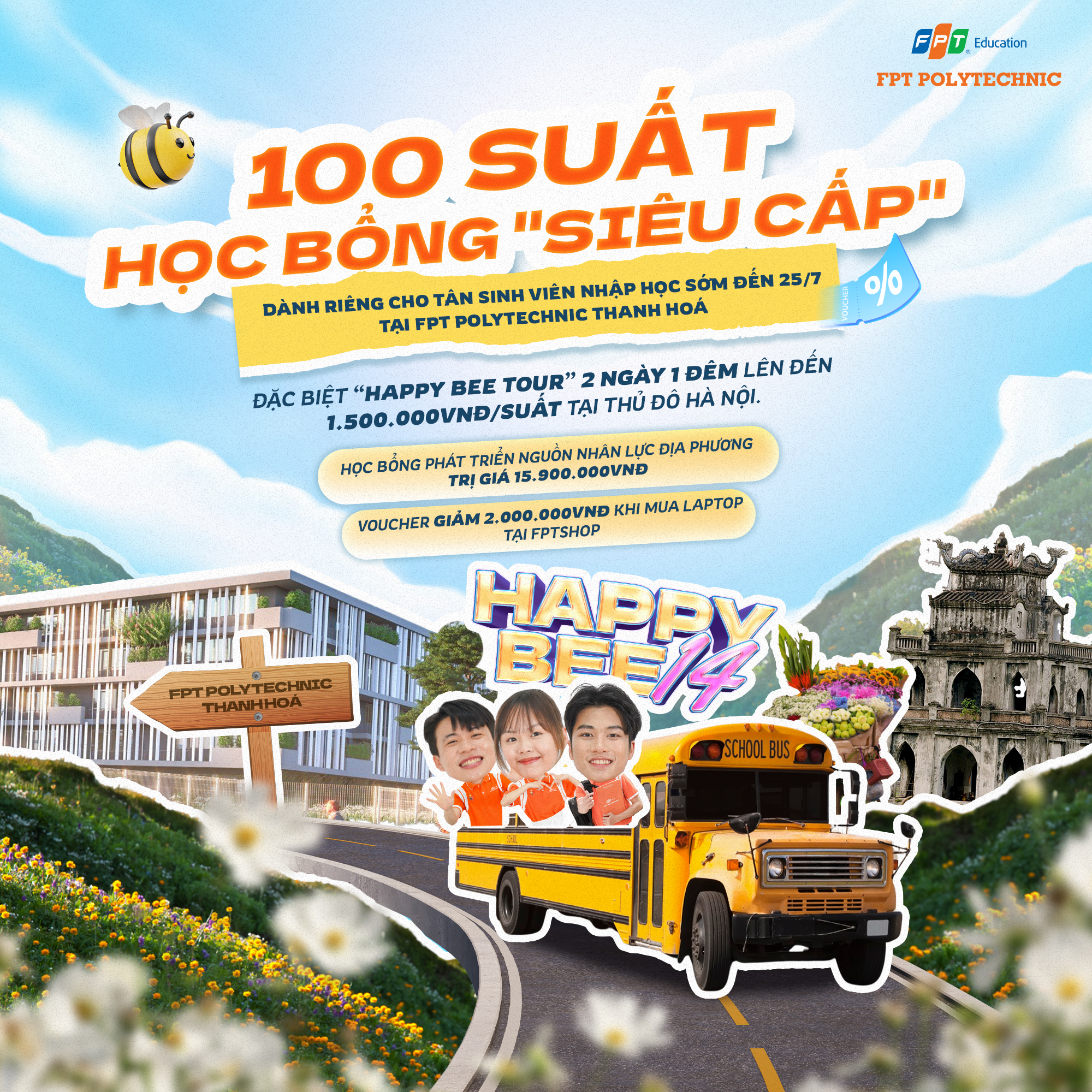 100 suất "Học bổng siêu cấp" dành cho tân sinh viên