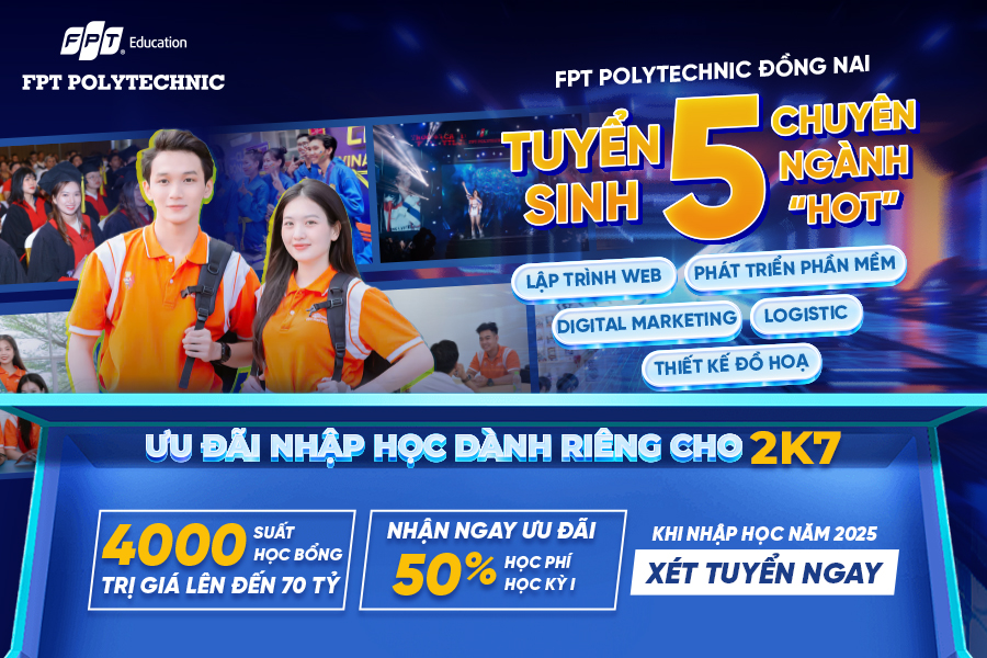 Top 5 chuyên ngành có triển vọng nhất năm 2025 tại trường Cao Đẳng FPT Polytechnic Đồng Nai