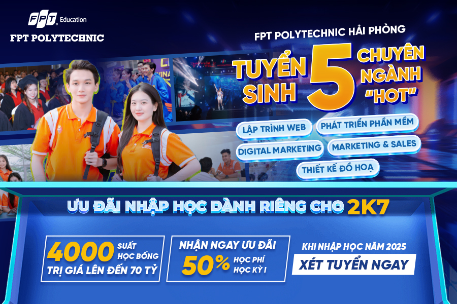 Top 5 chuyên ngành có triển vọng nhất năm 2025 tại trường Cao Đẳng FPT Polytechnic Hải Phòng