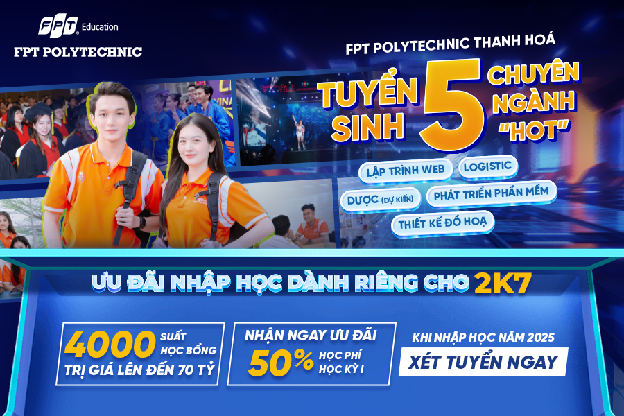 Top 5 chuyên ngành có triển vọng nhất năm 2025 tại trường Cao Đẳng FPT Polytechnic Thanh Hóa
