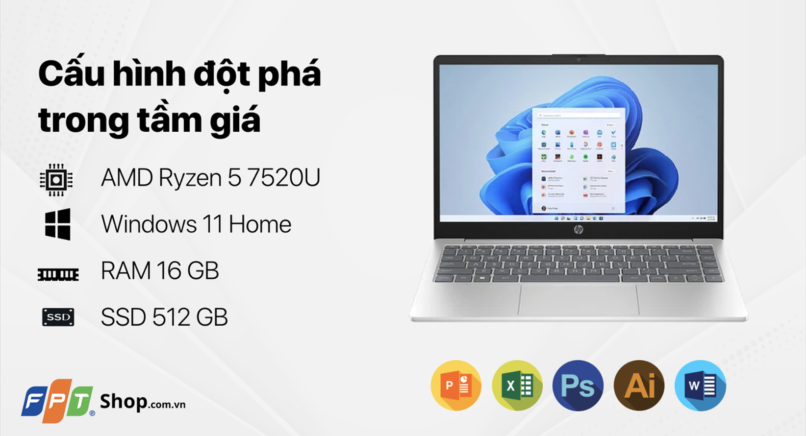 Thoải mái không gian làm việc với 16GB RAM DDR5