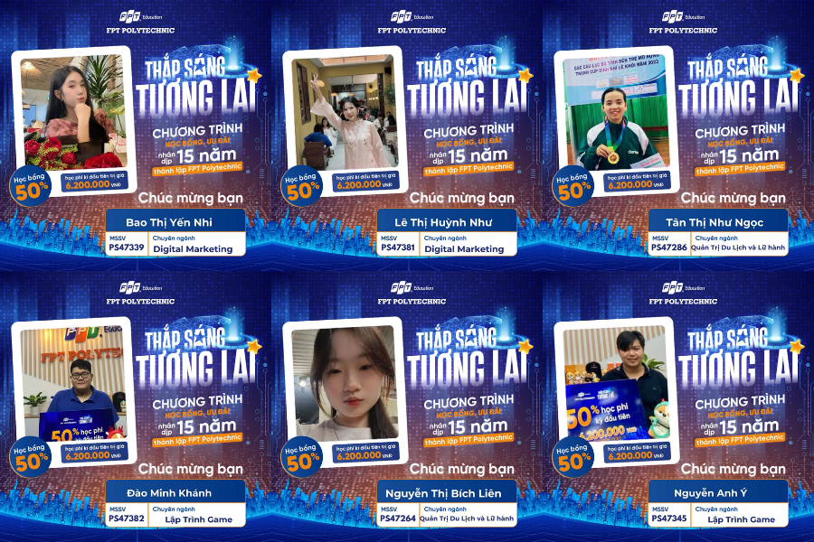 Danh sách những gương mặt xuất sắc chính thức nhận ưu đãi học bổng tại FPT Polytechnic Hồ Chí Minh