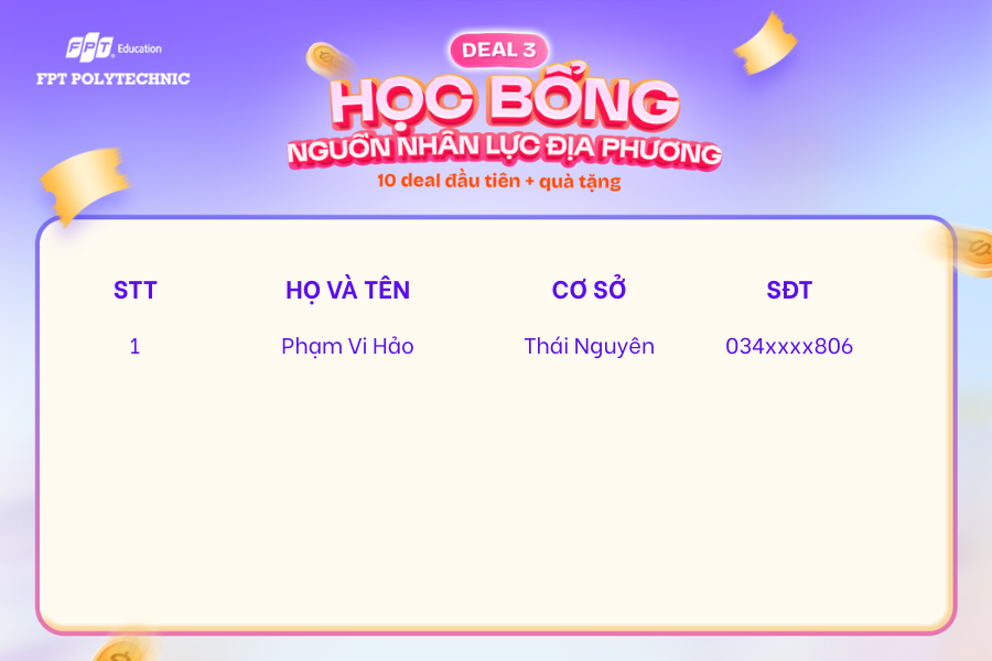 Deal 3: Học bổng nguồn nhân lực địa phương