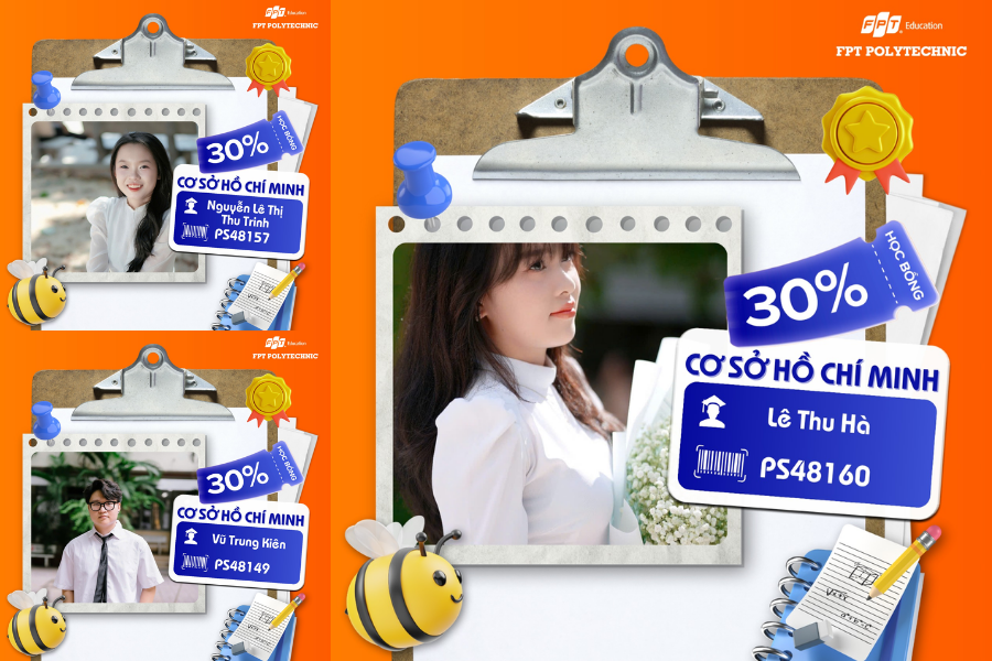 Danh sách những gương mặt xuất sắc đã "Vượt vũ môn" rinh học bổng 30% toàn khóa thành công tại FPT Polytechnic Hồ Chí Minh