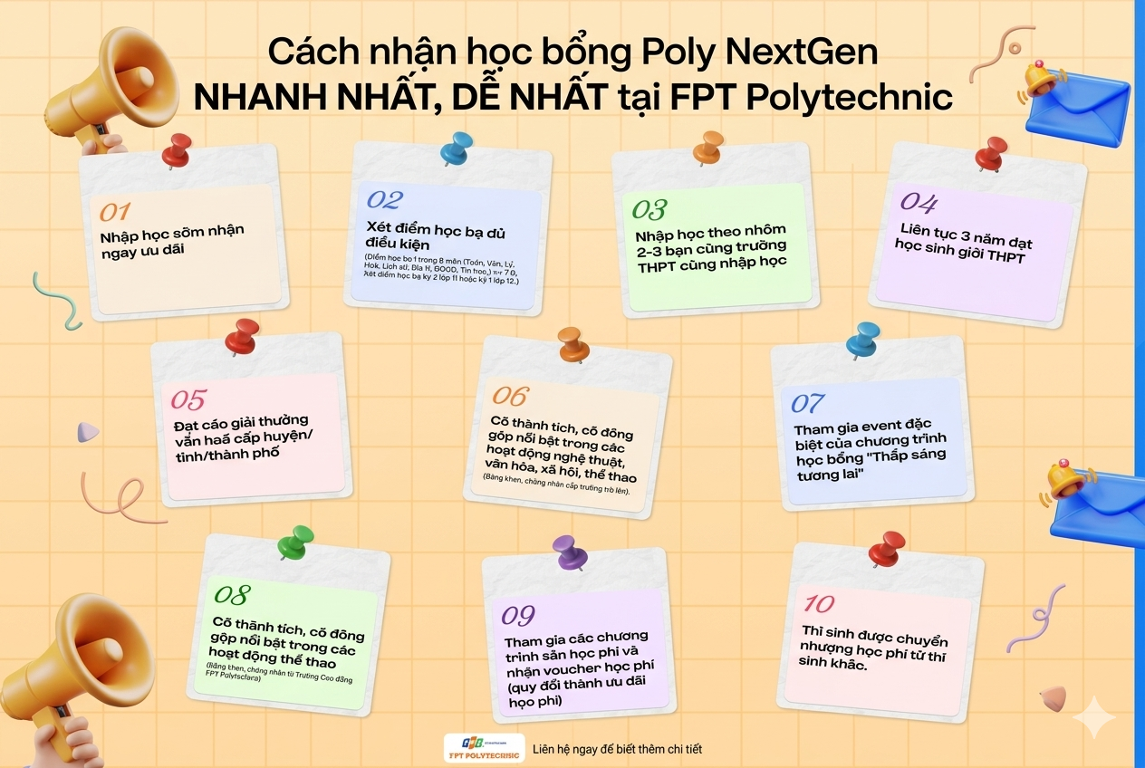 Cách nhận học bổng Poly NextGen NHANH NHẤT, DỄ NHẤT tại FPT Polytechnic