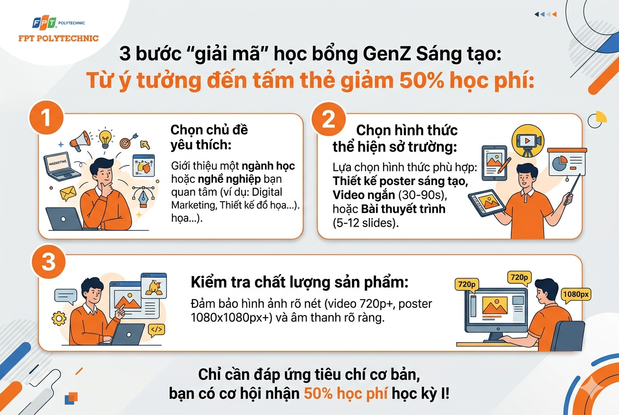 3 bước “giải mã” học bổng GenZ Sáng tạo: Từ ý tưởng đến đặc quyền ưu đãi 50% học phí