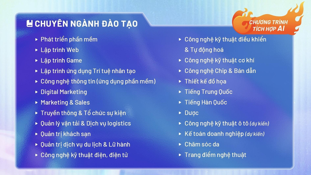 Đa dạng ngành nghề tại FPT Polytechnic