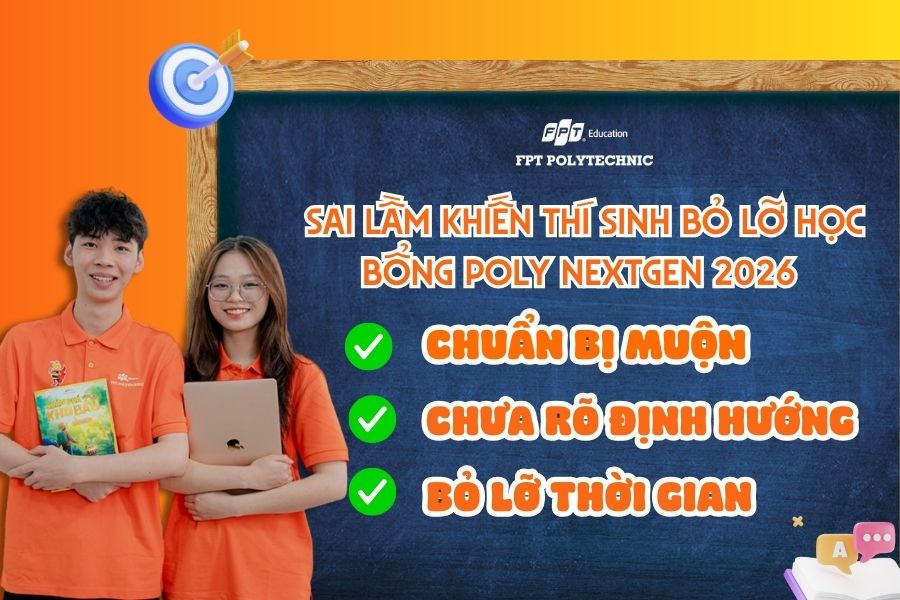 Những sai lầm cần lưu ý khiến thí sinh bỏ lỡ Học bổng Poly NextGen 2026 tại FPT Polytechnic