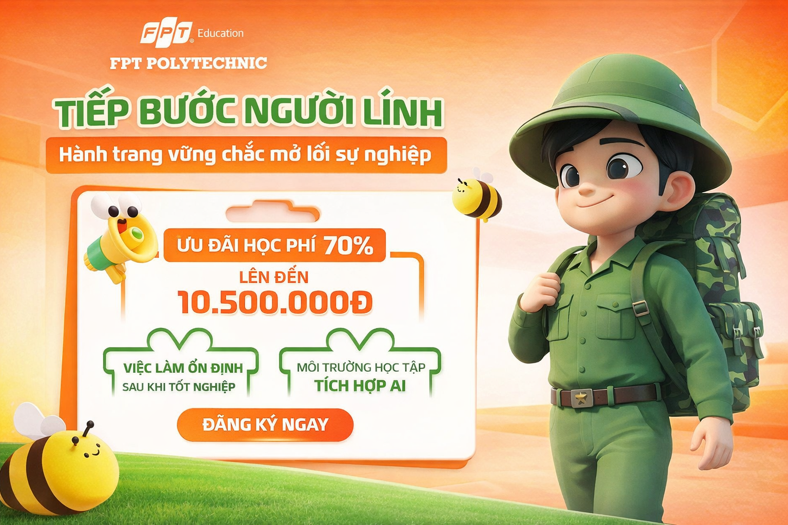 Ưu đãi tiếp bước người lính tại FPT Polytechnic