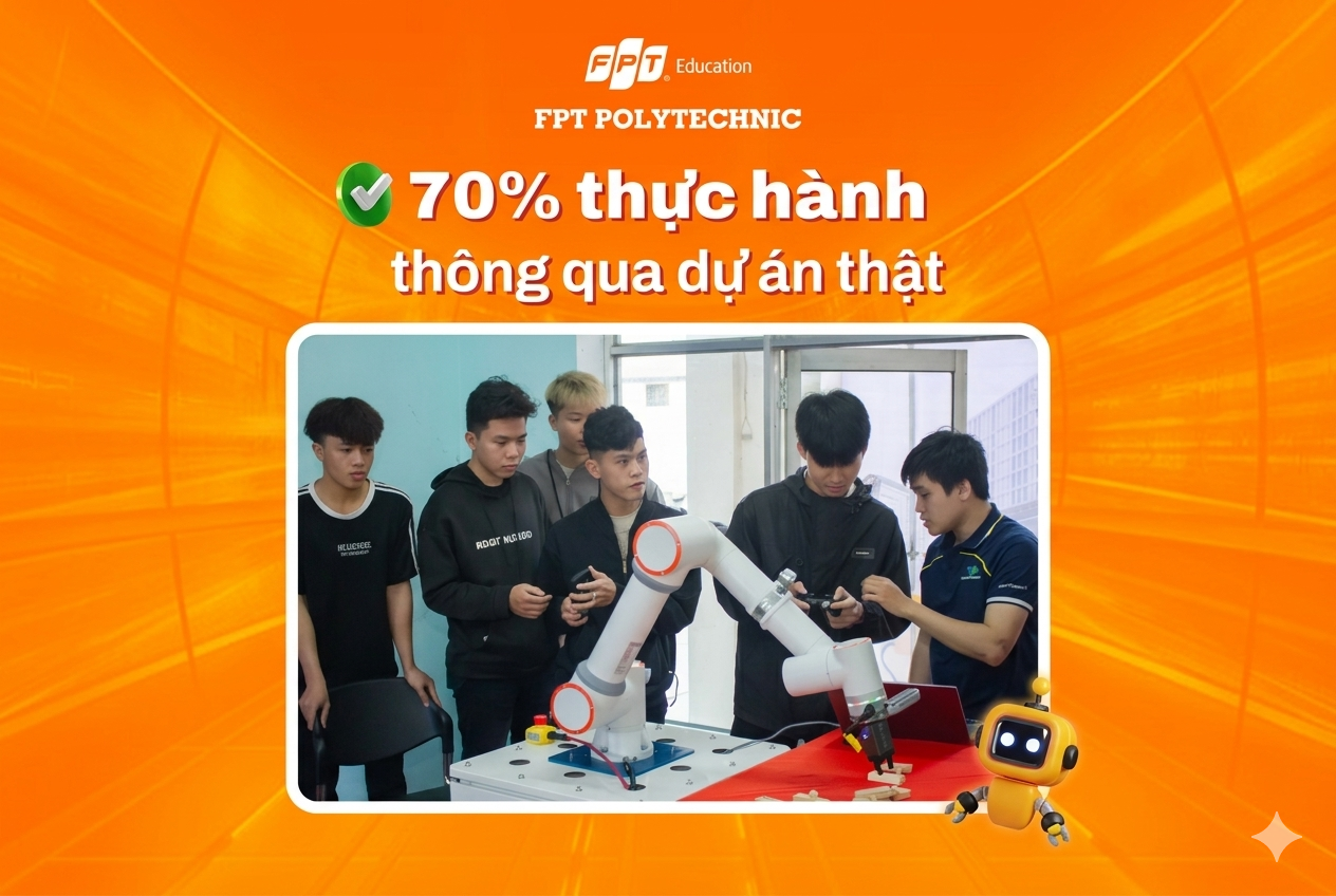 ô hình học 70% thực hành giúp sinh viên Lập trình Mobile rèn kỹ năng thực tế