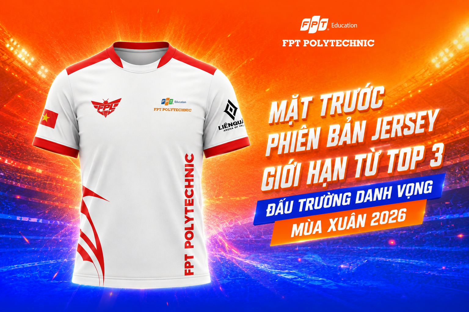 Mặt trước phiên bản Jersey giới hạn từ TOP 3 đấu trường danh vọng mùa xuân 2026