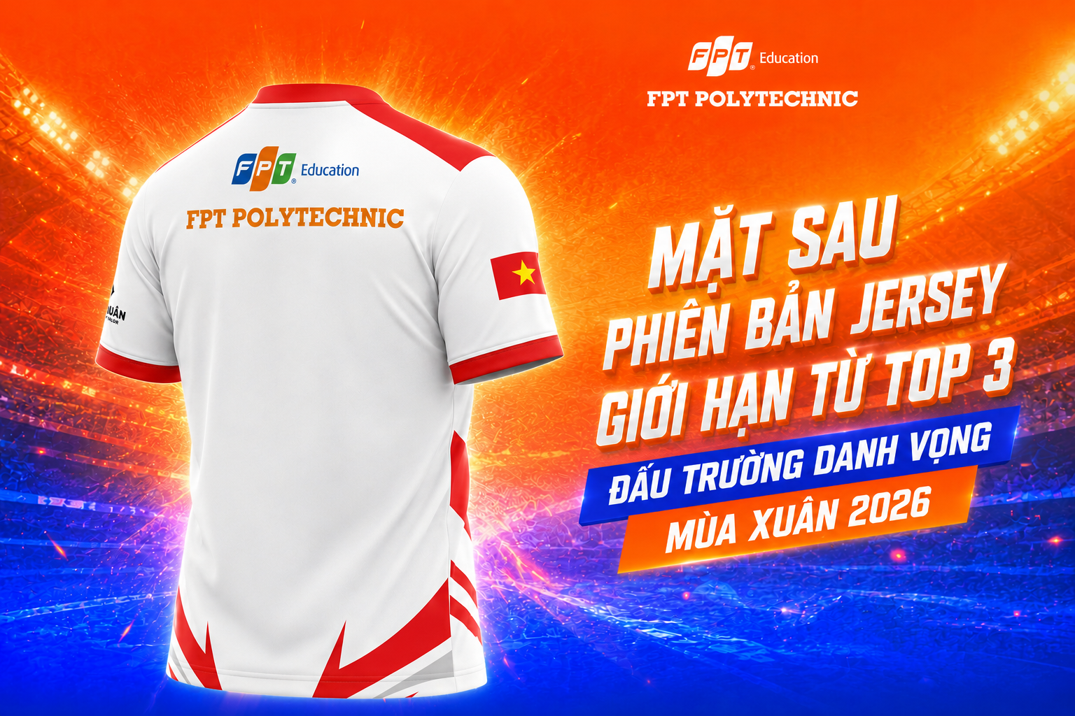 Mặt sau phiên bản Jersey giới hạn từ TOP 3 đấu trường danh vọng mùa xuân 2026