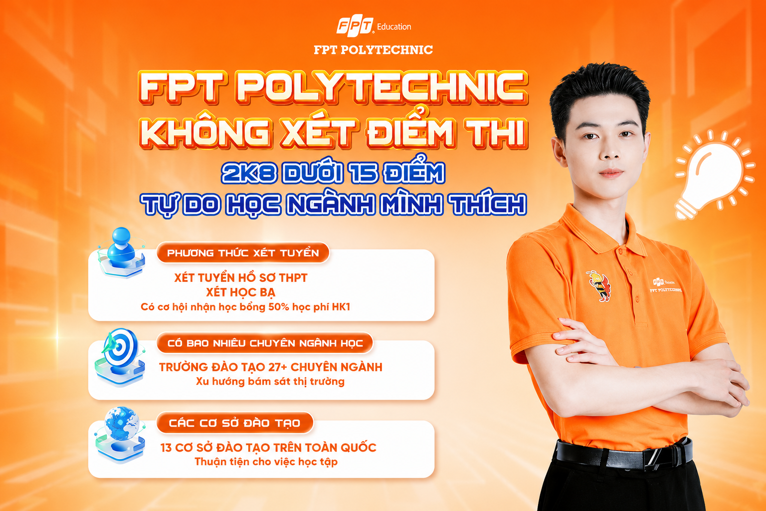 FPT Polytechnic xét tuyển thẳng: Điều kiện tốt nghiệp THPT 2026